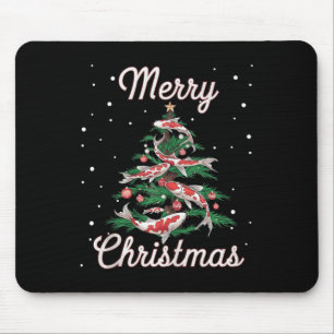 Koi Fish Xmas Tree Koi Carp Christmas Tree  Mouse Pad