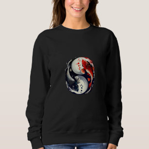 Koi fish yin and yang japanese life balance sweatshirt