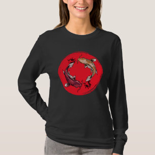 koi fish ying yang with bamboo tees Japanese Flag