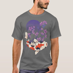 Koi Full Moon Cherry Blossom Nishikigoi Japanese K T-Shirt