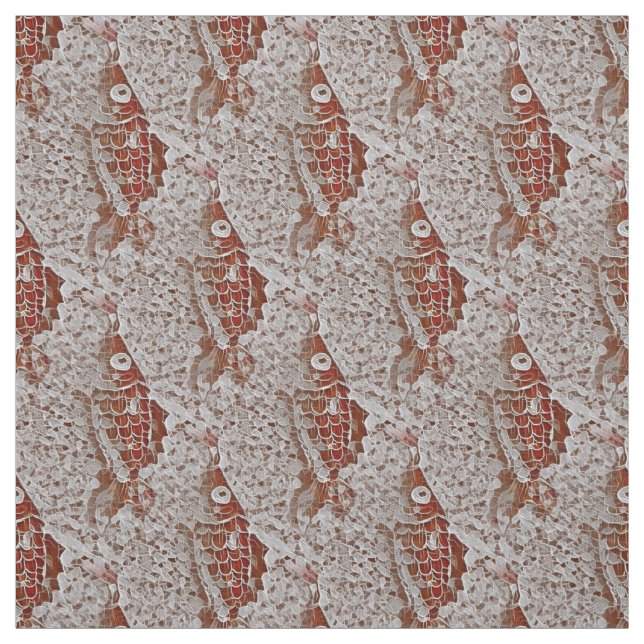 Koi Goldfish Lace Fabric (Swatch)