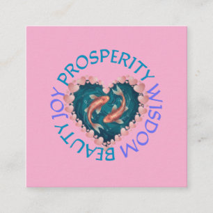 Koi good fortune pink and turquoise enclosure card
