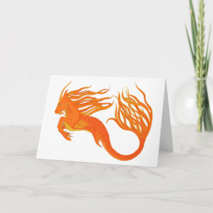 Koi Horse Orange Fire Card