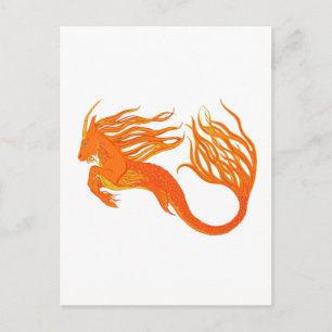 Koi Horse Orange Fire Postcard