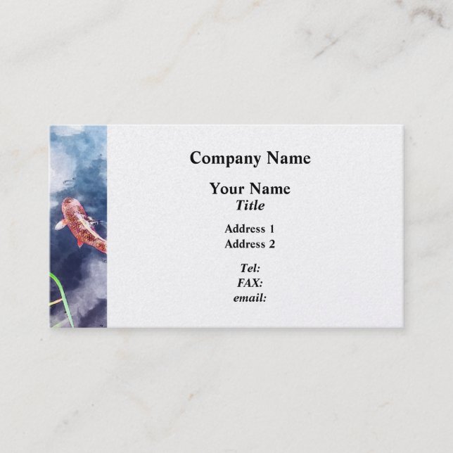Koi in Swirling Water Business Card (Front)