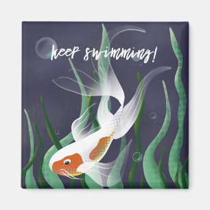Koi In Water Swimming Enouragement Magnet