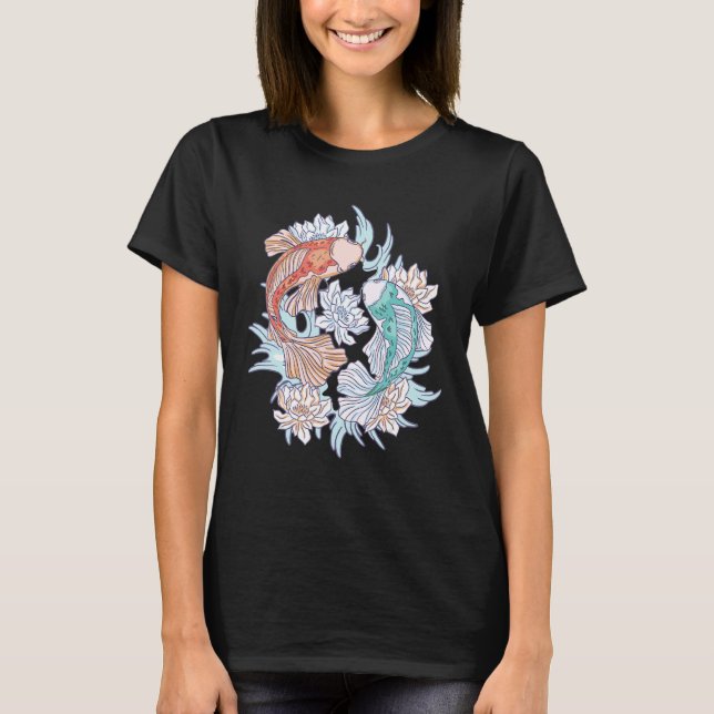 Koi  In Ying & Yang Style For Men Women And Childr T-Shirt (Front)
