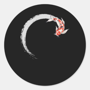 Koi Japanese Enso Circle Carp Fish Classic Round Sticker