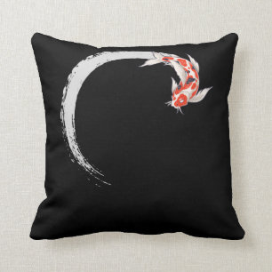 Koi Japanese Enso Circle Carp Fish Cushion