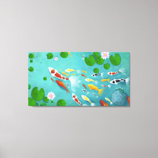 Koi Lotus Fish Pond Canvas Print
