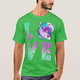 Koi Lotus Love Yin Yang Sakura Waves Asian Carp Ja T-Shirt