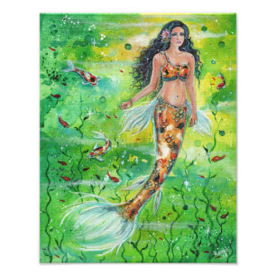 Koi mermaid Lily by Renee Lavoie Photo Print