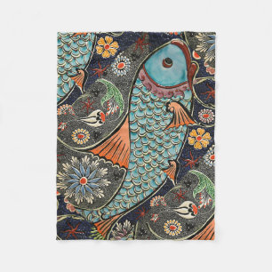 Koi Mosaic Fleece Blanket