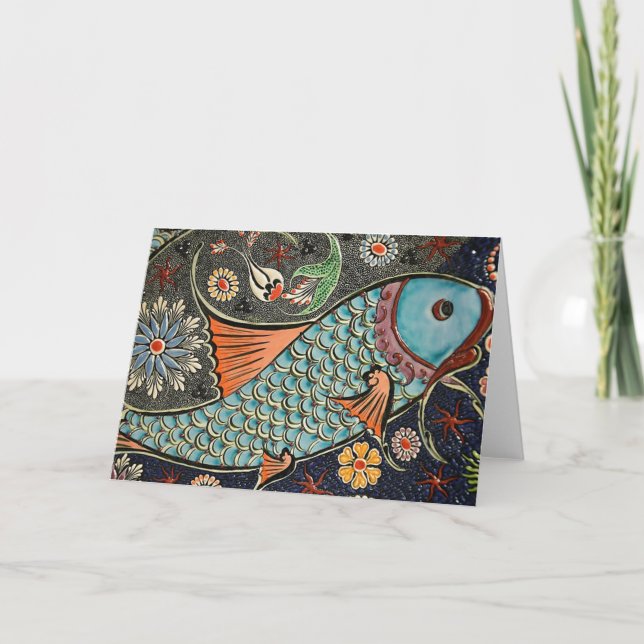 Koi Mosaic Greeting Card (Front)