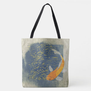 Koi on Sunlit Water Tote Bag