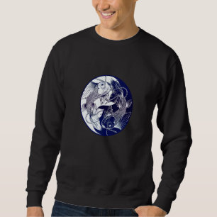 Koi Opposite Yin Yang Asian Carp Flower Japanese K Sweatshirt