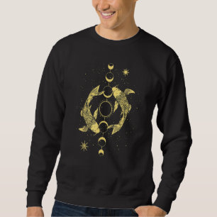 Koi Outfit Ying Yang Carp Sun Moon Phase Japan Sty Sweatshirt