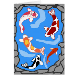 Koi pond blank card