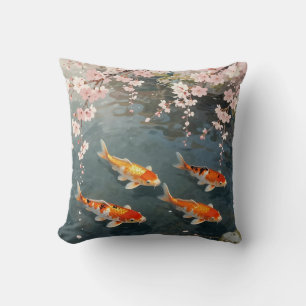Koi Pond Cherry Blossom Serenity Cushion