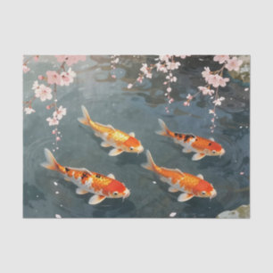 Koi Pond Cherry Blossom Serenity Tissue Paper