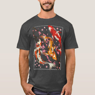 Koi Pond Japan Taisho Sanke Sakura Cherry Blossom T-Shirt