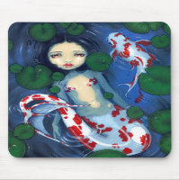 "Koi Pond Mermaid" Mousepad