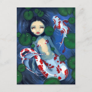 "Koi Pond Mermaid" Postcard