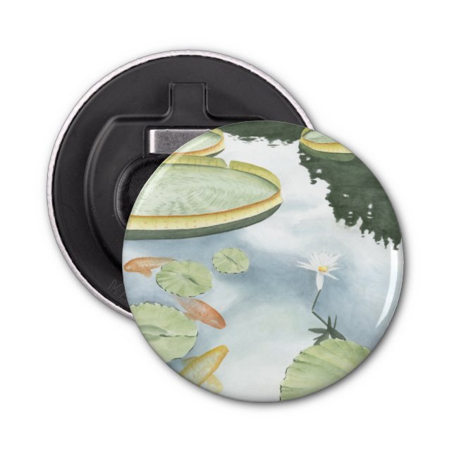 Koi Pond Reflection with Fish and Lilies Bottle Opener (Front)