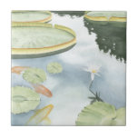 Koi Pond Reflection with Fish and Lilies Tile<br><div class="desc">Catch your reflection in this attractive koi pond. Watch as the fish seem to swim and the lilies float past you thanks to the lifelike rendering by Chariklia Zarris. This would make an amazing gift for a family member or your significant other!</div>