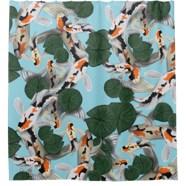 Koi pond shower curtain (Front)