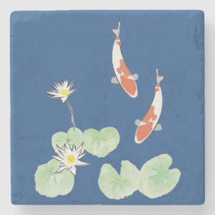 Koi Pond Stone Coaster