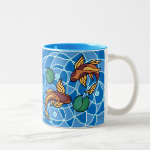 Koi Pond Two-Tone Coffee Mug