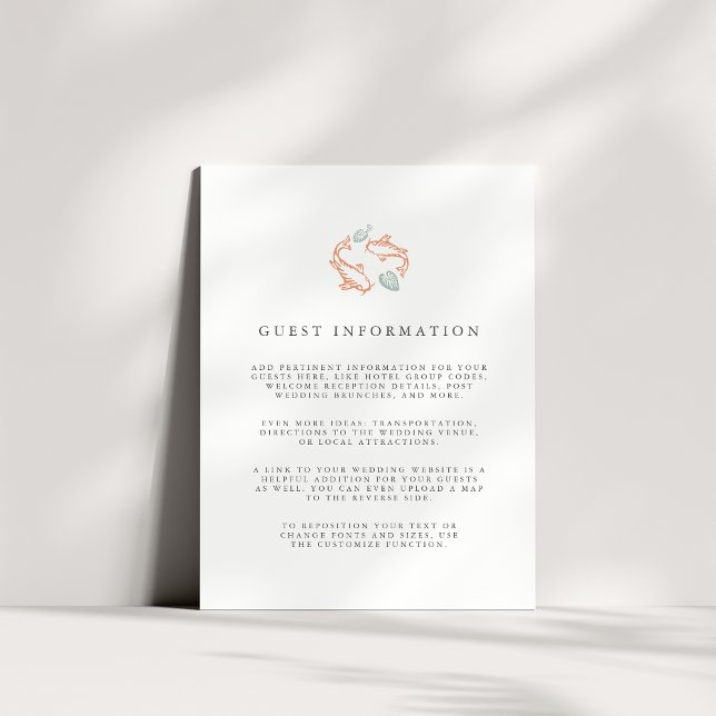 Koi Pond Wedding Guest Information Enclosure Card (Creator Uploaded)