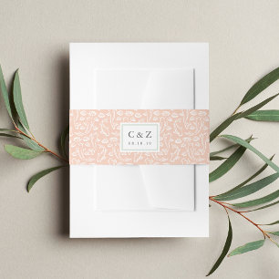Koi Pond Wedding Monogram Invitation Belly Band