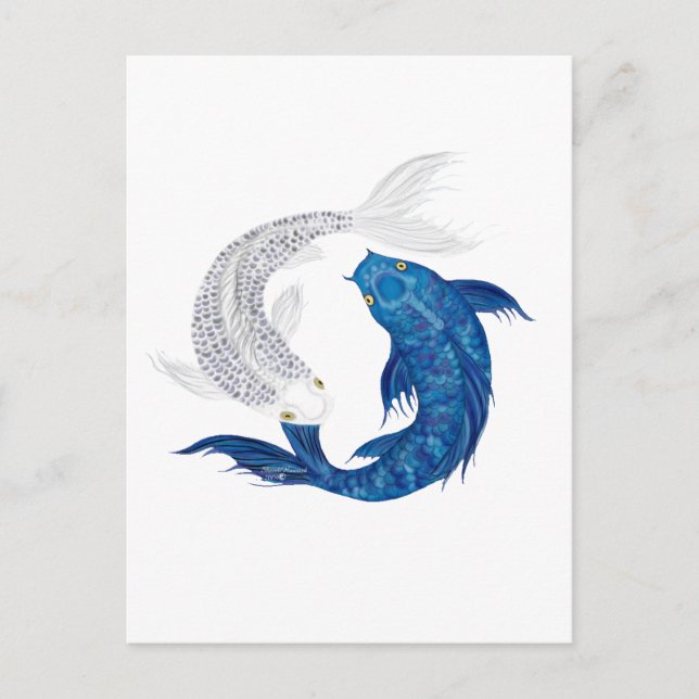Koi Regal Blue Ghost silver Postcard (Front)