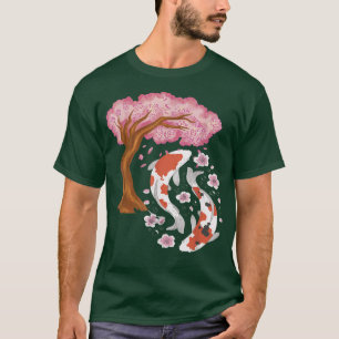 Koi Sakura Tree Japanese Koi Carp Cherry Blossom N T-Shirt