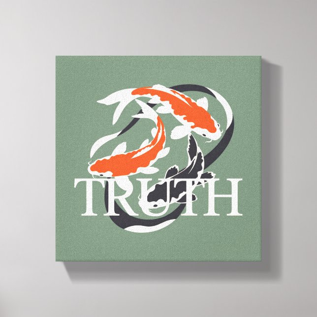 Koi Symbol of Truth Zen Philosophy Inspired Canvas Print (Front)