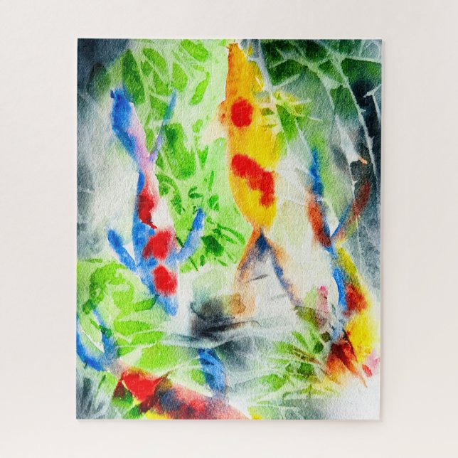 Koi Watercolor fish fine art Jigsaw Puzzle (Vertical)