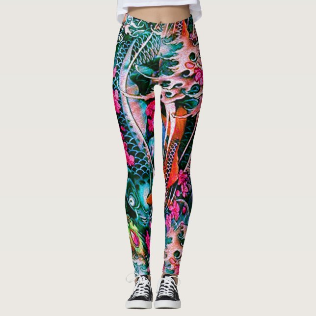 Koi Waterfall Leggings (Front)