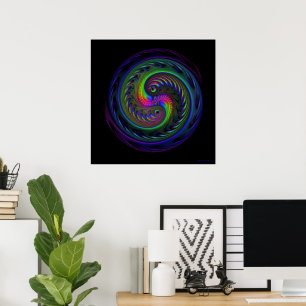 Koi Yin Yang Fractal Print