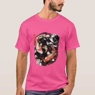 Koi Yin Yang Sakura Cherry Blossom Season Nishikig T-Shirt