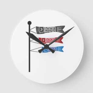 Koinobori or Carp Streamers Round Clock