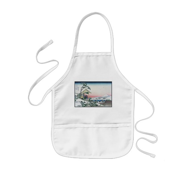 Koishikawa Tea House View Mt. Fuji by Hokusai  Kids Apron (Front)