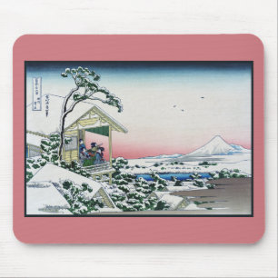 Koishikawa Tea House View Mt. Fuji by Hokusai Mouse Pad