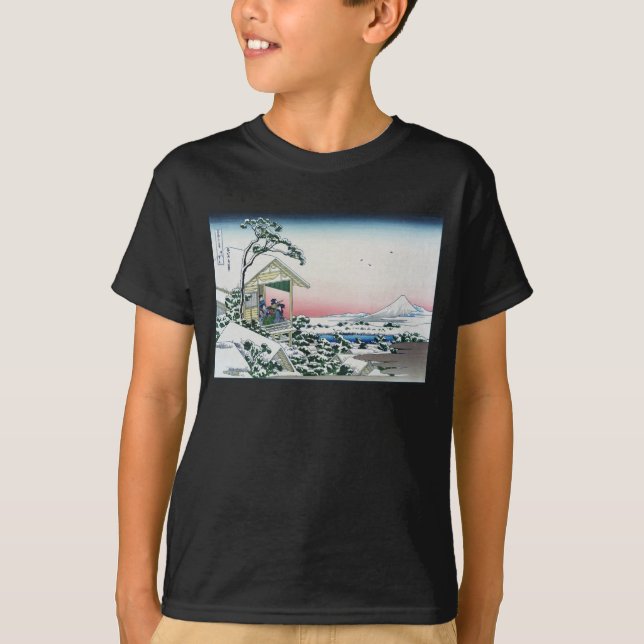 Koishikawa Tea House View Mt. Fuji by Hokusai  T-Shirt (Front)