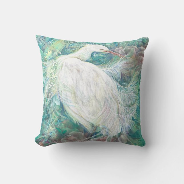 Koka: The Radiant Heron Cushion (Front)