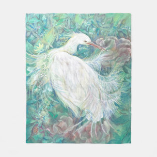 Koka: The Radiant Heron Fleece Blanket