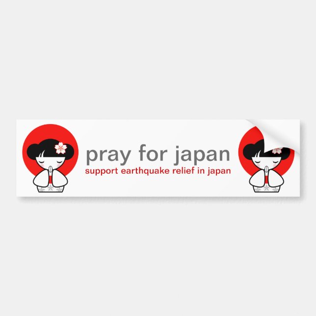 Kokeshi Doll Bumper Sticker (Front)