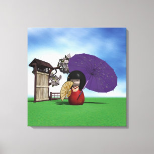 Kokeshi Doll Canvas Print