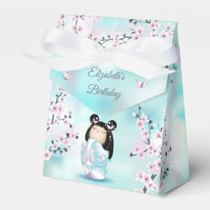 Kokeshi Doll Cherry Blossom Custom Birthday Favour Box